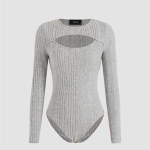 Gray, Long Sleeve Bodysuit from Cider